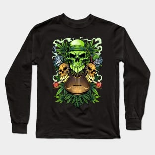 Marijuana Skulls Long Sleeve T-Shirt